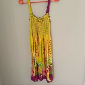 Ella Women’s Midi Summer Dress Cinched Body Light Weight Sleeveless L